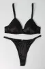 Black Satin Lingerie Set sold by Ally Fashion