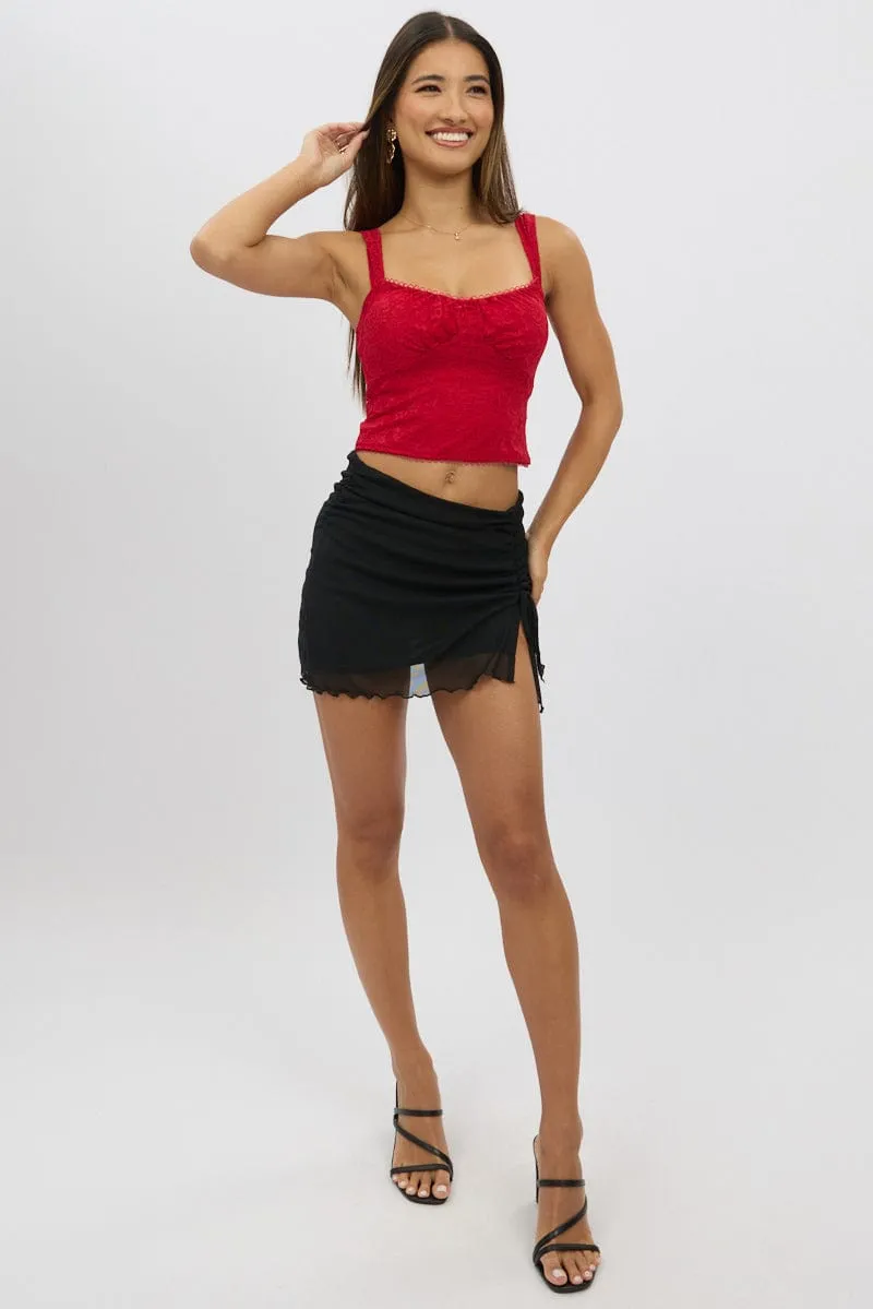 Red Lace Top Sleeveless sold by Ally Fashion product image thumbnail 2