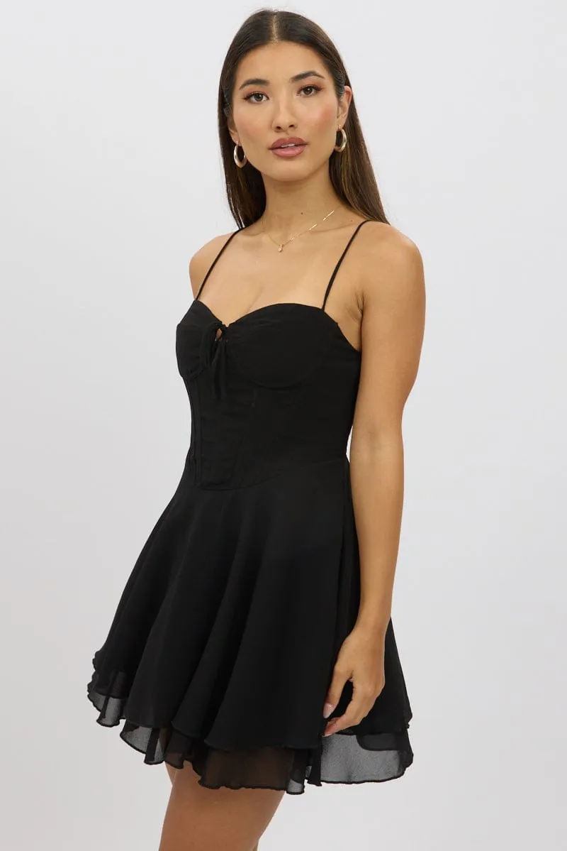 Black Fit And Flare Dress Strapless Corset Waist sold by Ally Fashion product image thumbnail 3