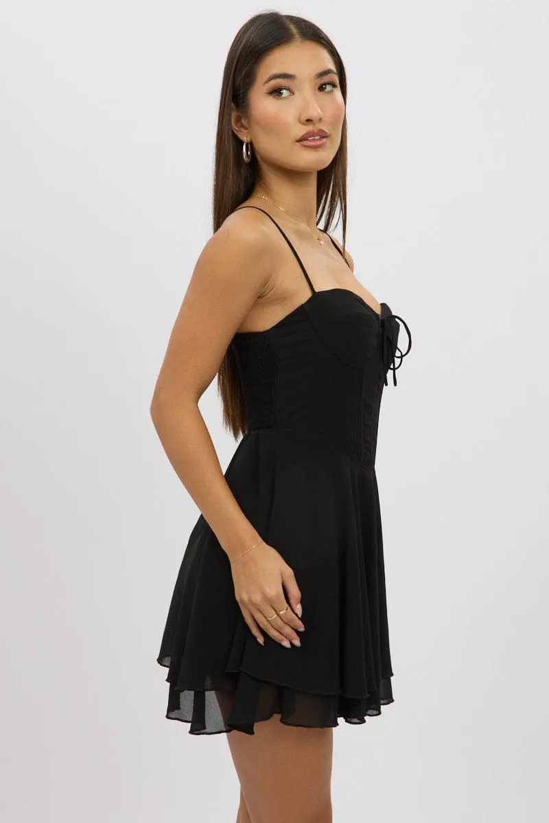 Black Fit And Flare Dress Strapless Corset Waist sold by Ally Fashion product image thumbnail 4