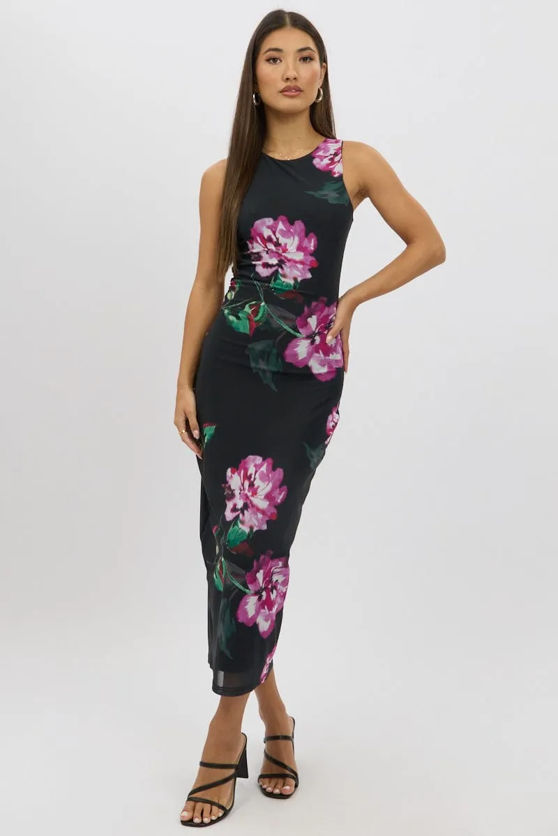 Black Floral Bodycon Dress Sleeveless sold by Ally Fashion