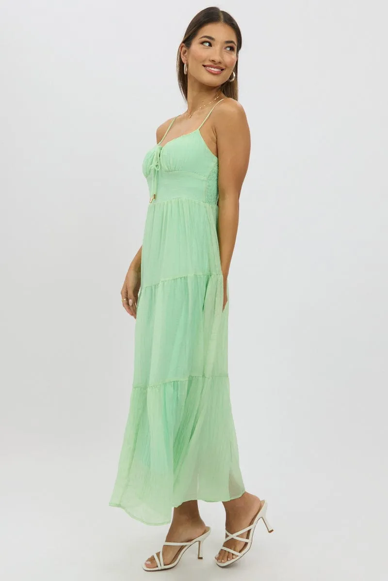 Green Midi Dress Tiered Strappy sold by Ally Fashion product image thumbnail 4