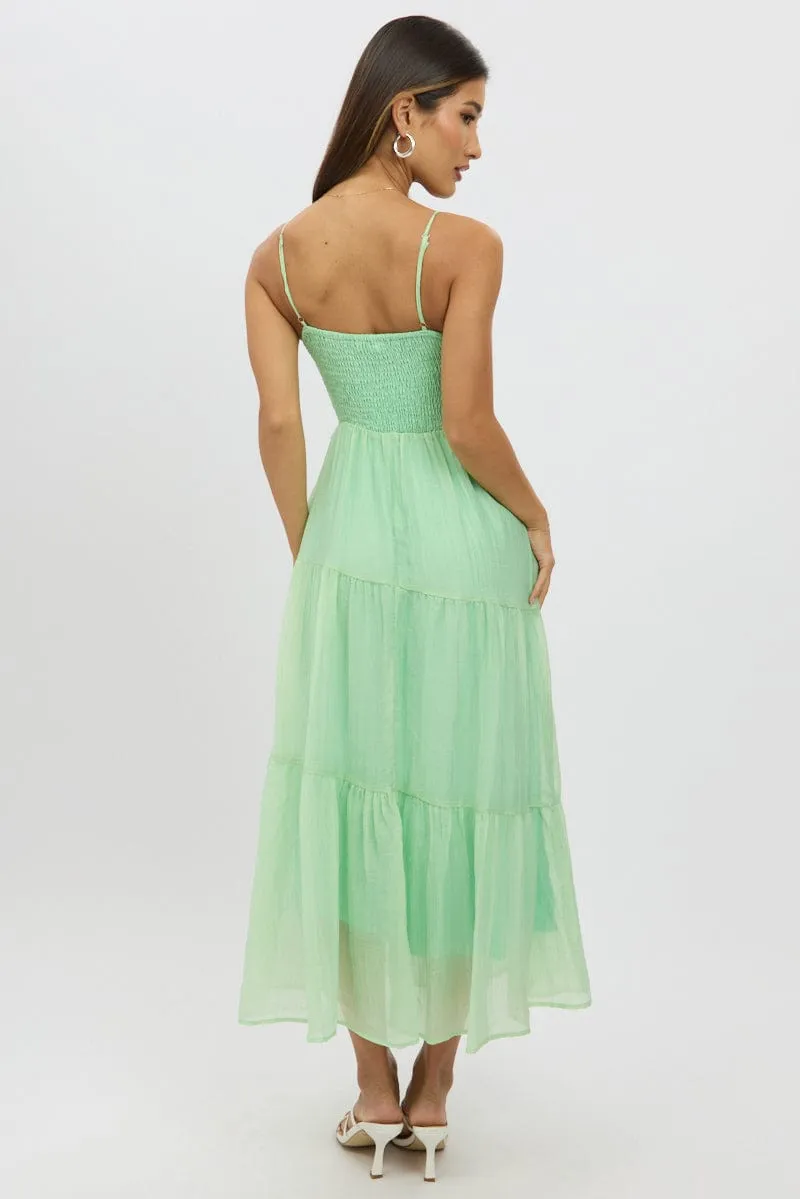 Green Midi Dress Tiered Strappy sold by Ally Fashion product image thumbnail 5