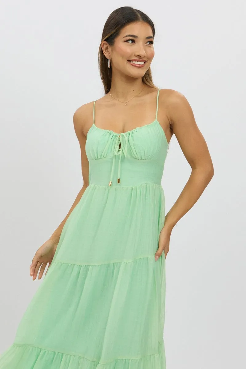 Green Midi Dress Tiered Strappy sold by Ally Fashion product image thumbnail 2