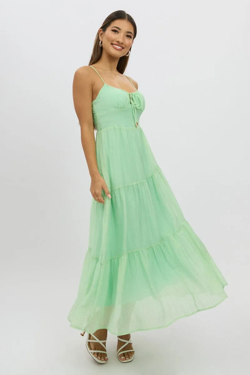 Green Midi Dress Tiered Strappy sold by Ally Fashion product image thumbnail 3