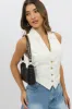White Vest Tie Back sold by Ally Fashion