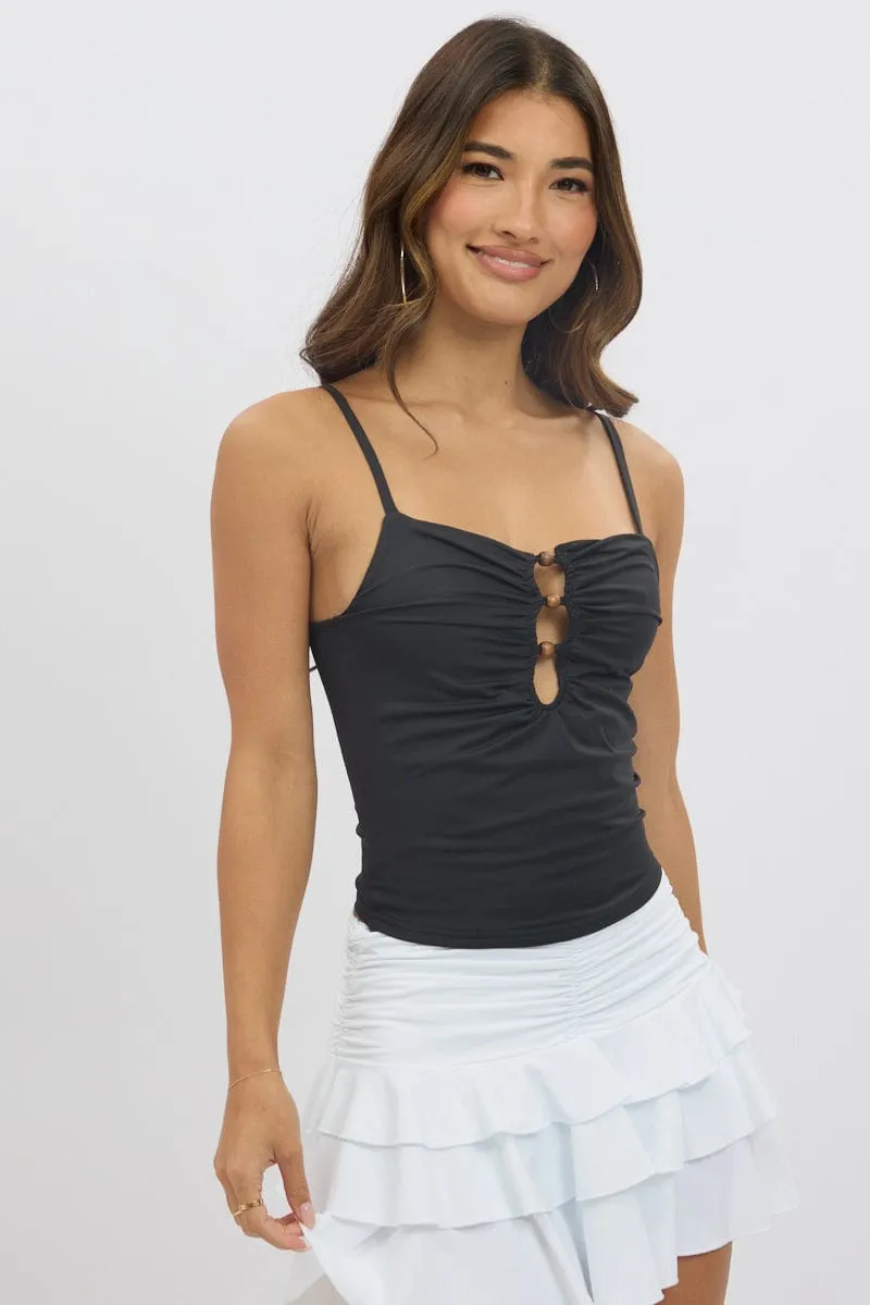 Black Singlet Top Beads With Details sold by Ally Fashion product image thumbnail 3