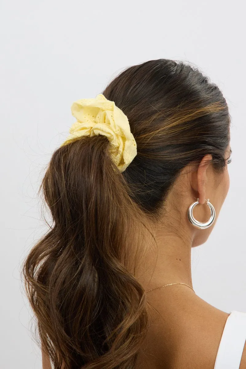 Yellow Eyelet Scrunchies sold by Ally Fashion