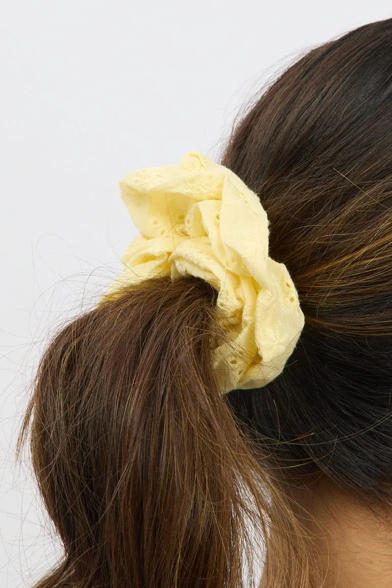 Yellow Eyelet Scrunchies sold by Ally Fashion product image thumbnail 2