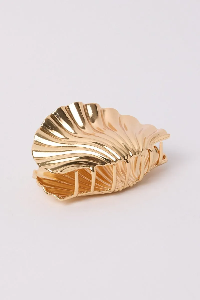 Gold Shell Claw Clip sold by Ally Fashion
