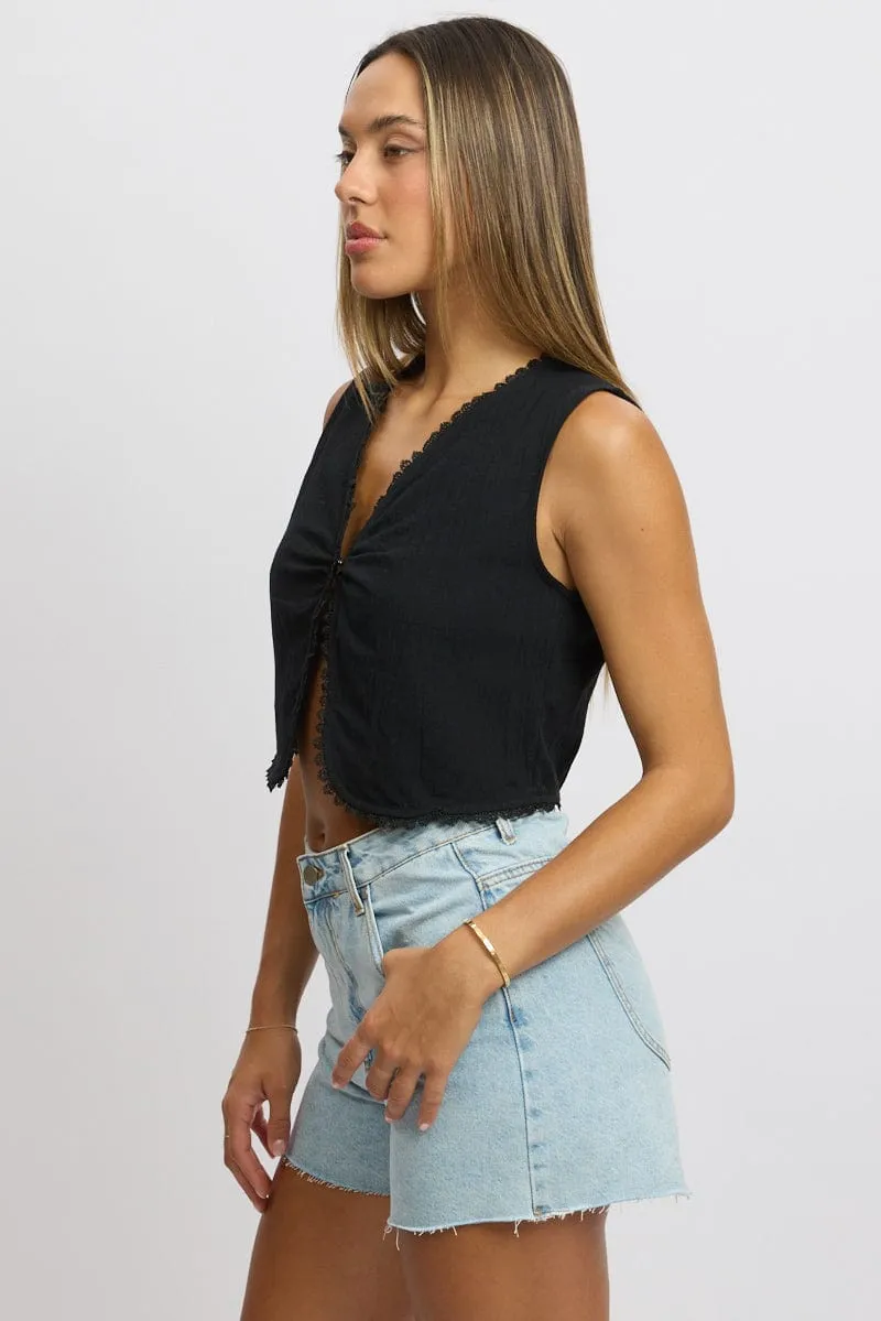 Black Sleeveless Top sold by Ally Fashion product image thumbnail 4