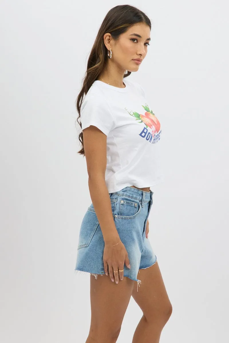 White Graphic Tee Short Sleeve sold by Ally Fashion product image thumbnail 5