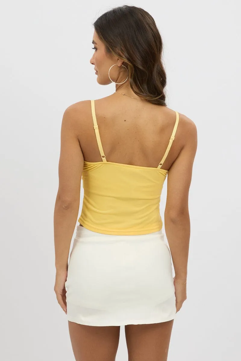 Yellow Mesh Singlet Top Lace Insert sold by Ally Fashion product image thumbnail 5