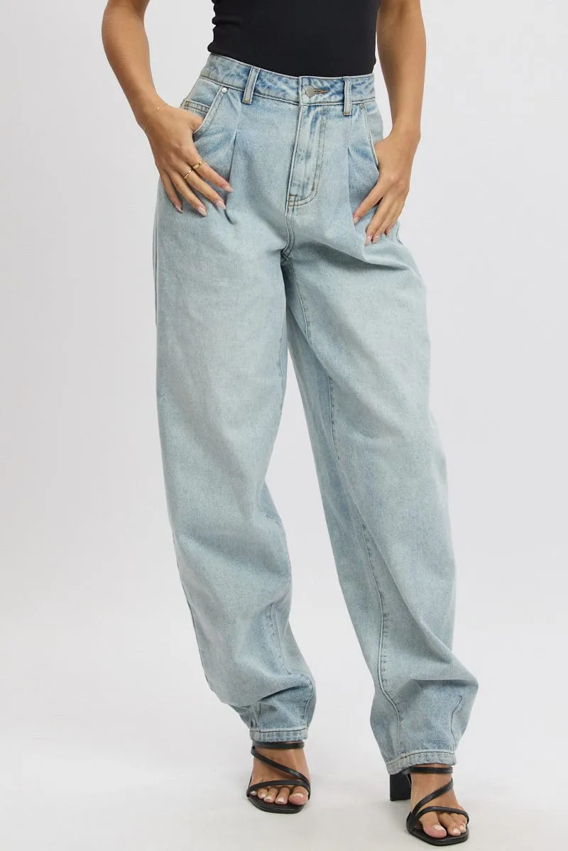 Denim Barrel Jeans Mid Rise sold by Ally Fashion product image thumbnail 3