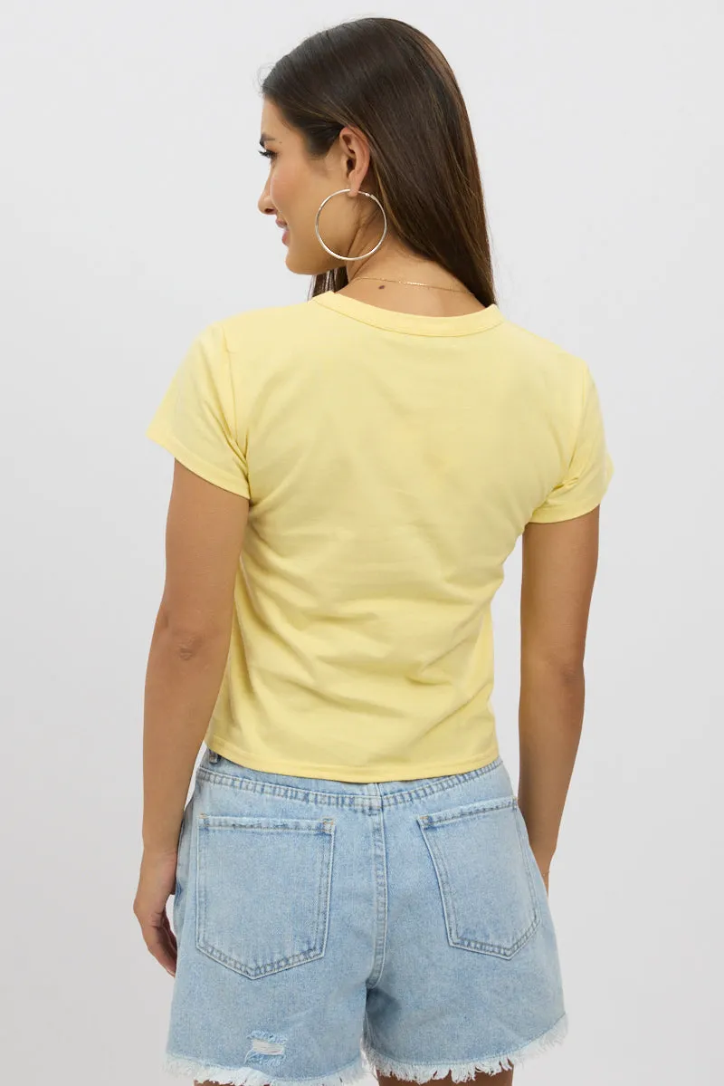 Yellow Graphic Tee Short Sleeve sold by Ally Fashion product image thumbnail 4