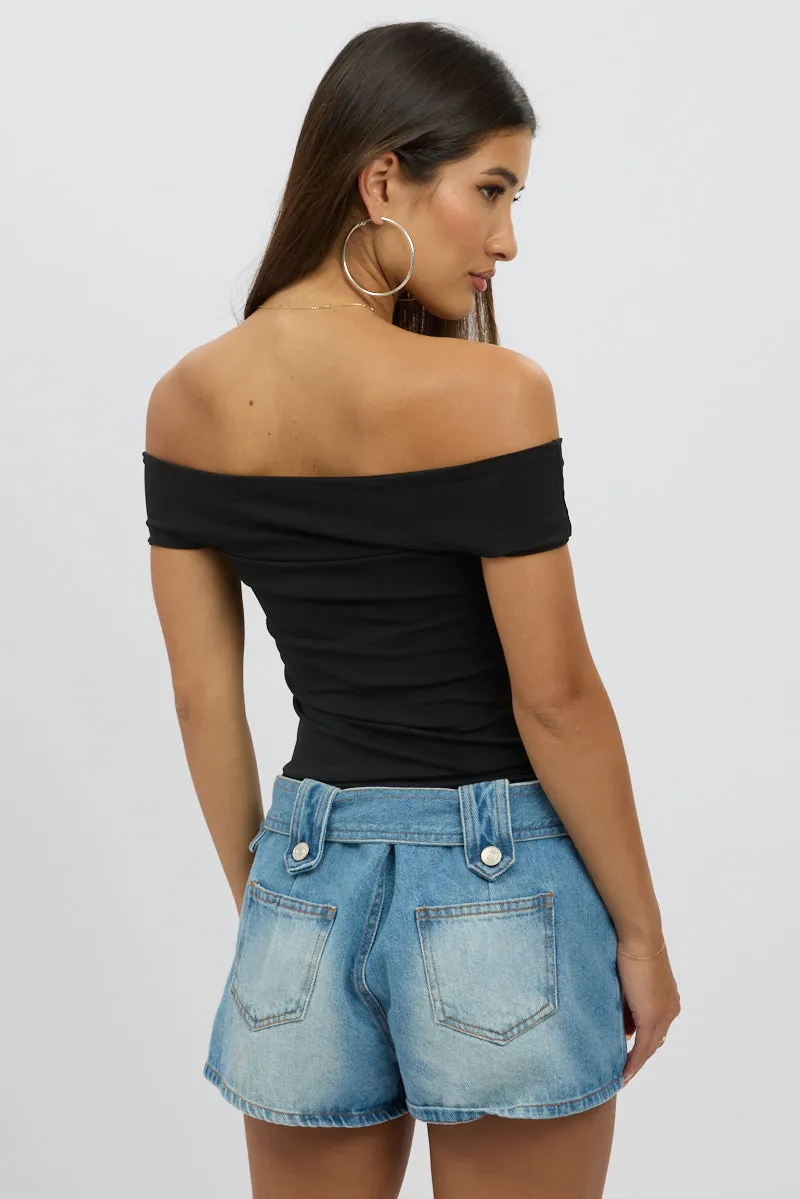 Black Off Shoulder Top Twisted Bust sold by Ally Fashion product image thumbnail 5