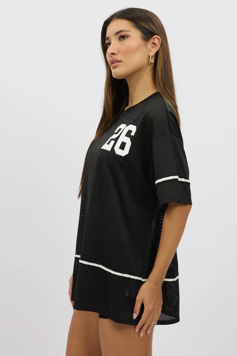 Black Graphic Tee Short Sleeve sold by Ally Fashion product image thumbnail 4