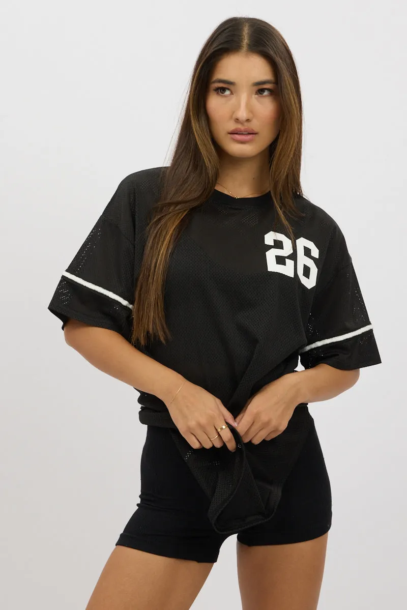Black Graphic Tee Short Sleeve sold by Ally Fashion