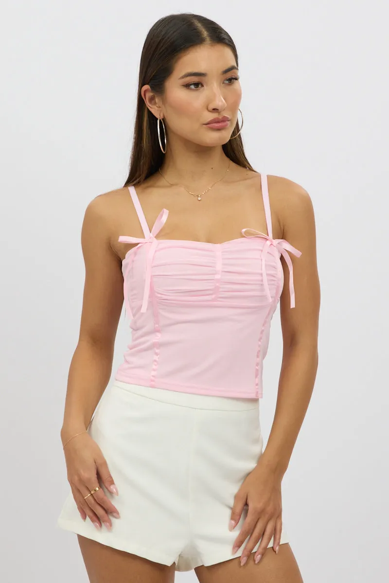 Pink Mesh Singlet Top sold by Ally Fashion product image thumbnail 3