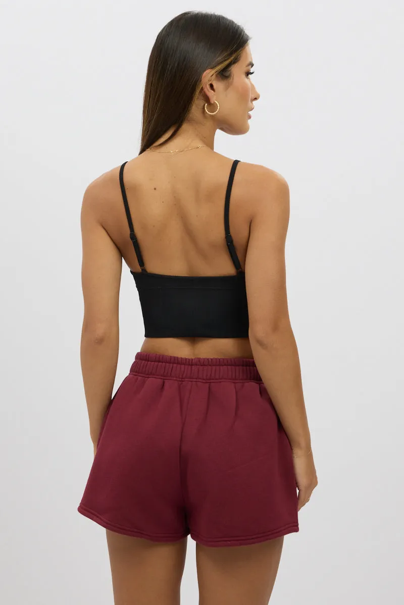 Black V Neck Cami Crop Top Seamless sold by Ally Fashion product image thumbnail 5