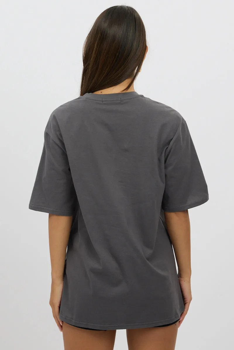 Grey Graphic Tee Short Sleeve sold by Ally Fashion product image thumbnail 5