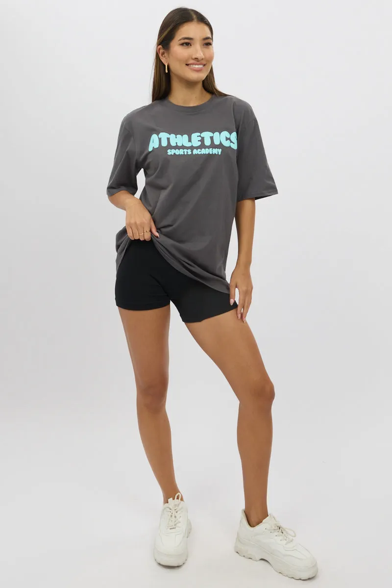 Grey Graphic Tee Short Sleeve sold by Ally Fashion product image thumbnail 2