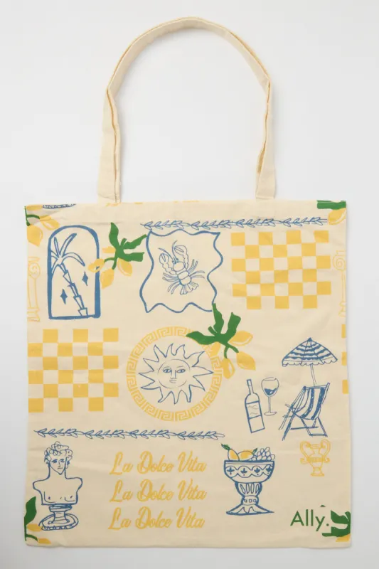 Multi Abstract Tote Bag Printed La Dolce Vita sold by Ally Fashion