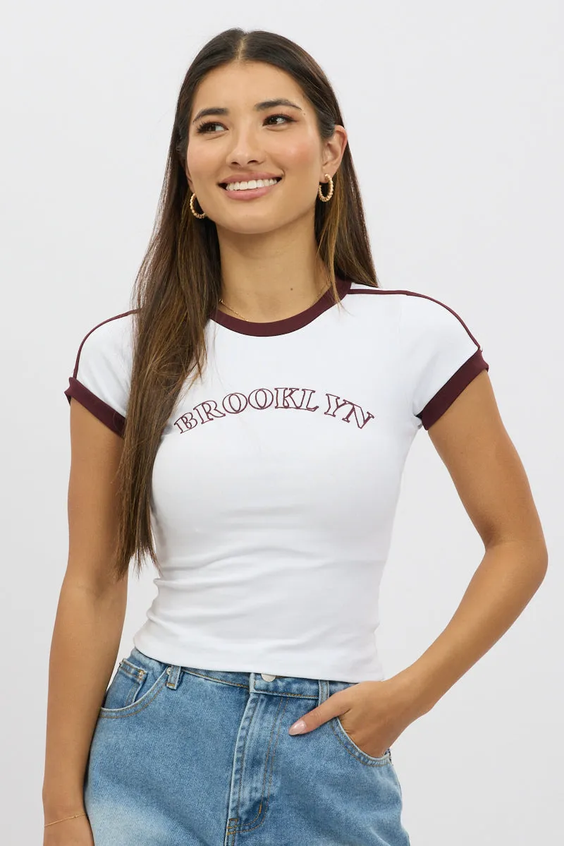 White Graphic Tee Short Sleeve sold by Ally Fashion