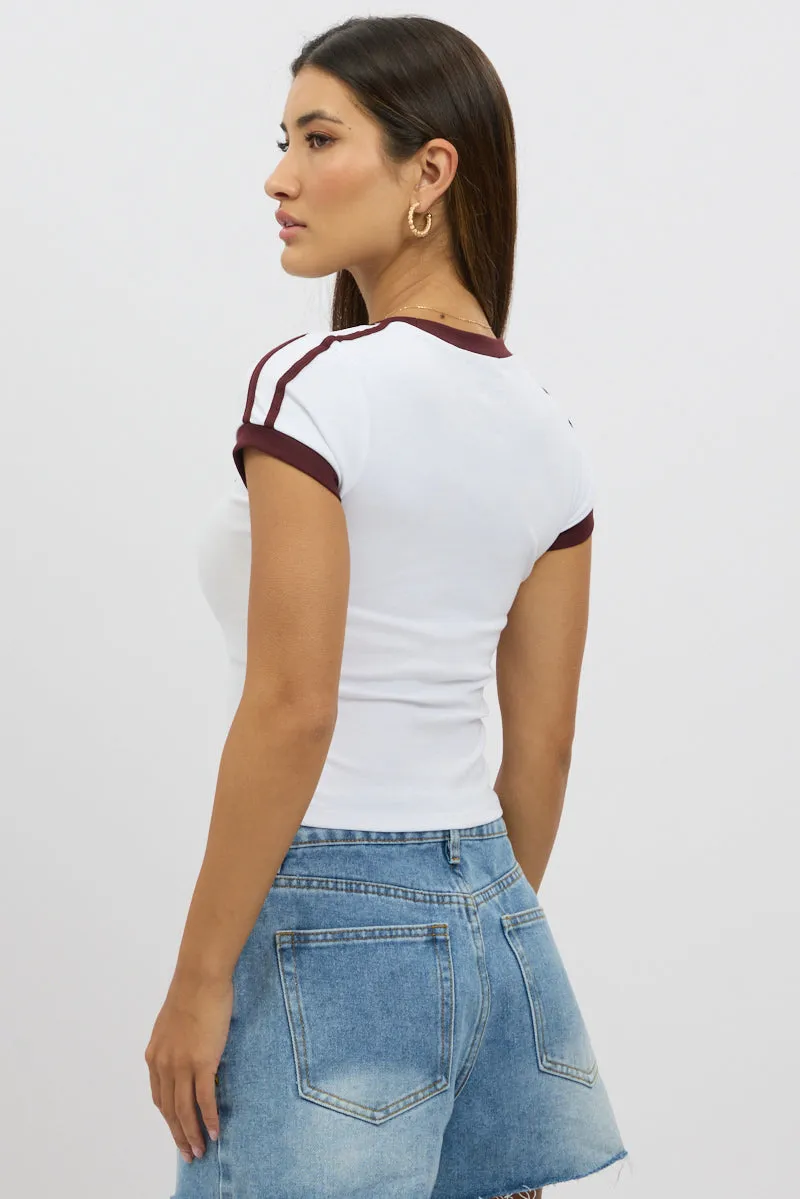 White Graphic Tee Short Sleeve sold by Ally Fashion product image thumbnail 5