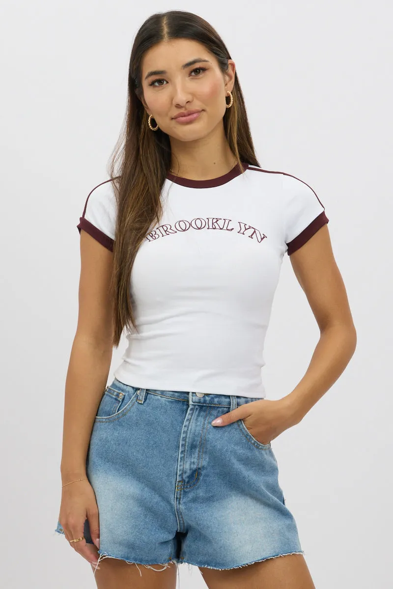 White Graphic Tee Short Sleeve sold by Ally Fashion product image thumbnail 3