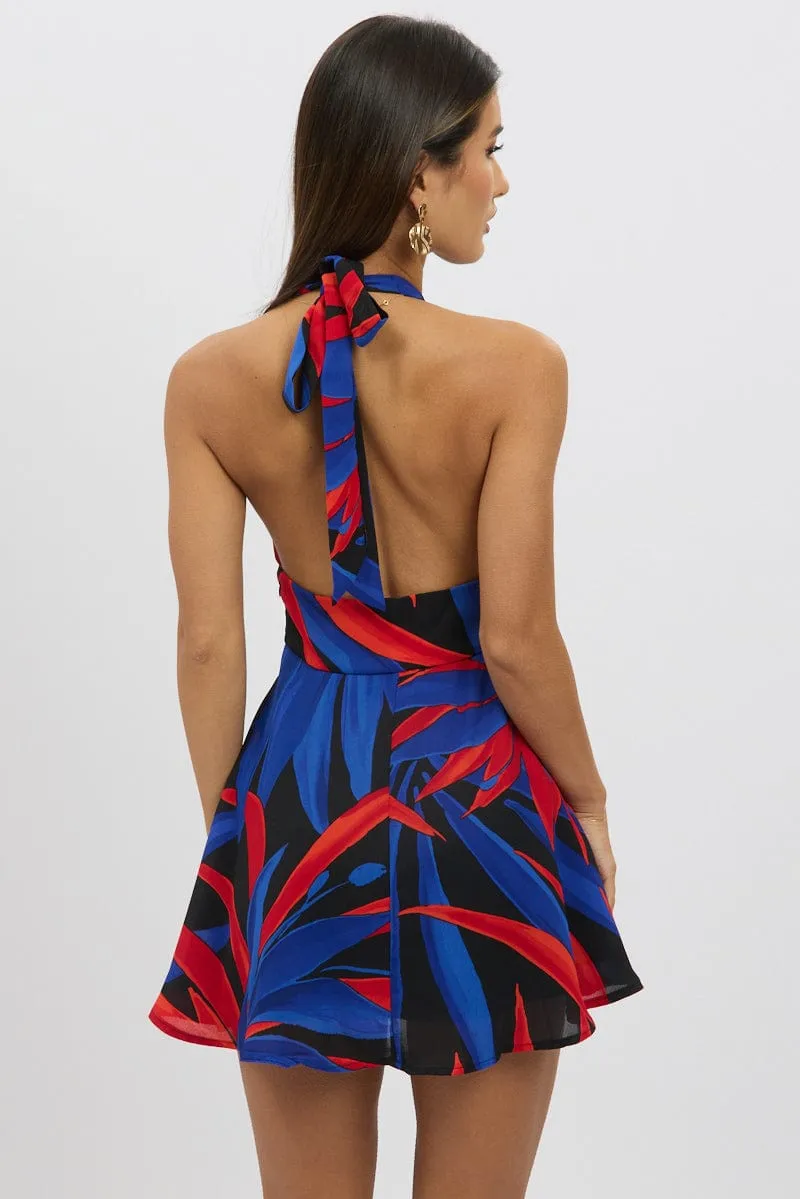 Black Floral Halter Neck Dress Mini sold by Ally Fashion product image thumbnail 5