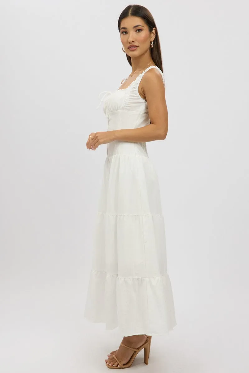 White Maxi Dress Drop Waist sold by Ally Fashion product image thumbnail 4