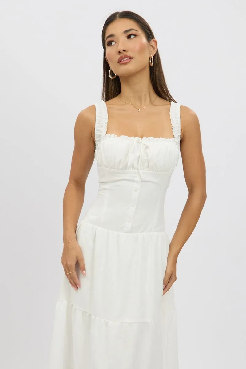 White Maxi Dress Drop Waist sold by Ally Fashion product image thumbnail 2