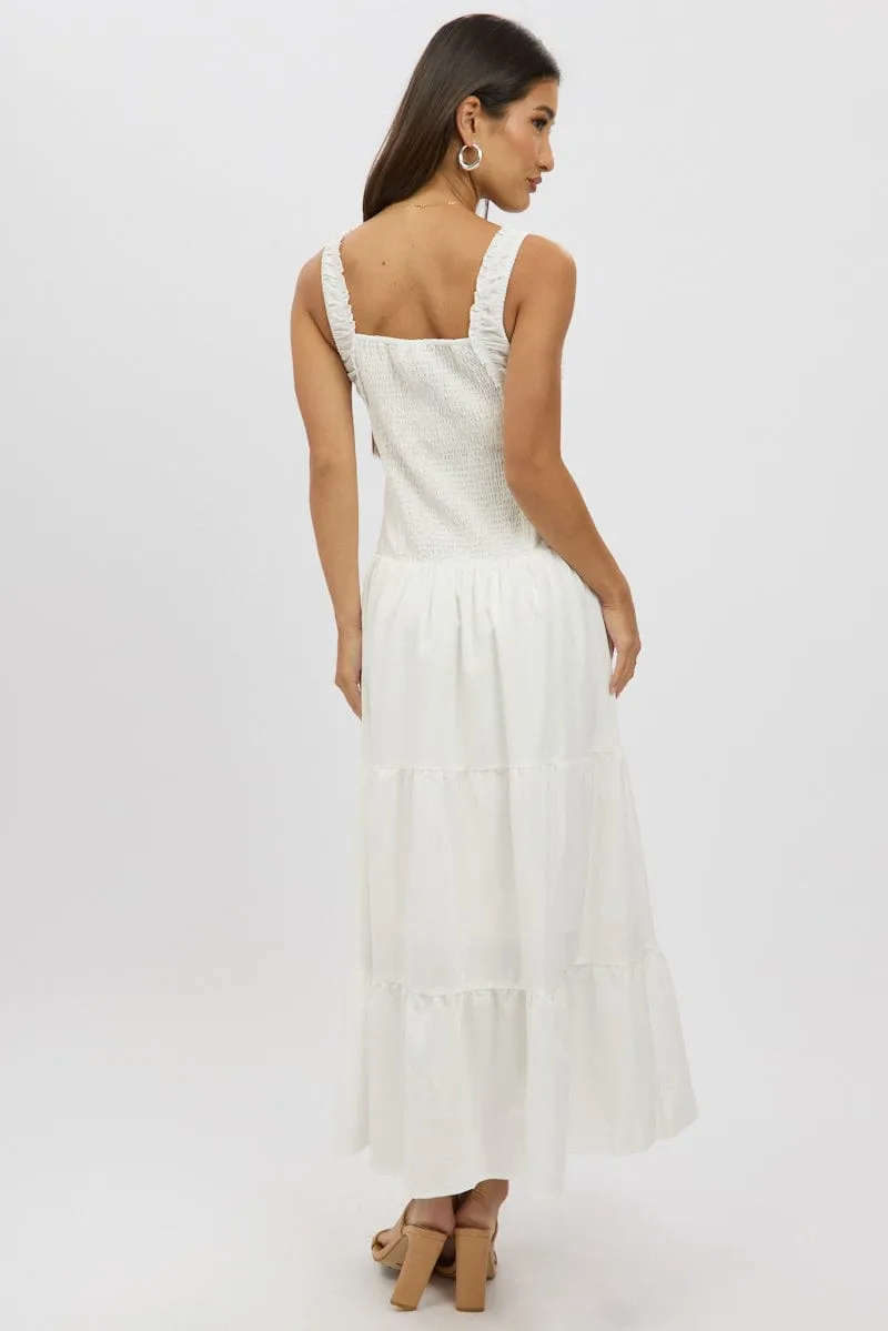 White Maxi Dress Drop Waist sold by Ally Fashion product image thumbnail 5