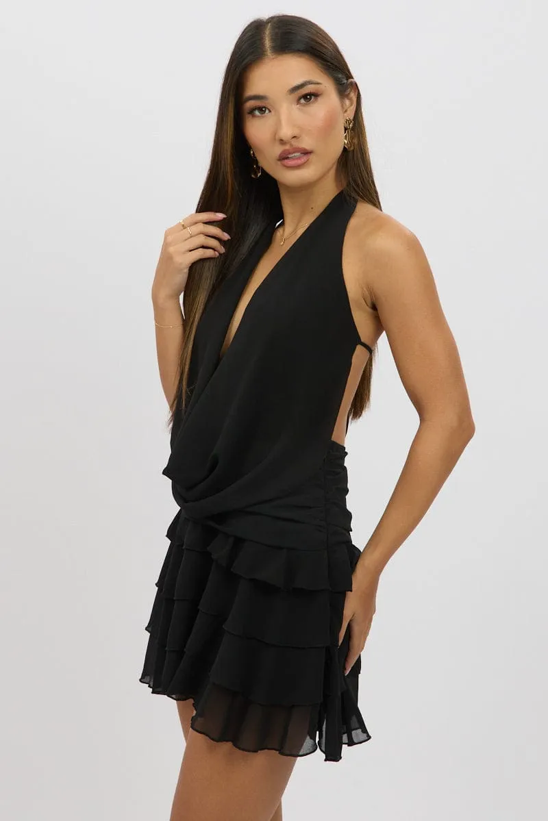 Black Cowl Neck Midi Dress sold by Ally Fashion product image thumbnail 4