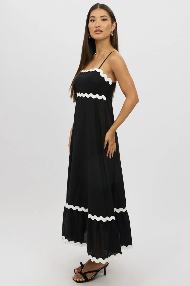 Black Maxi Dress Strappy Ric Rac sold by Ally Fashion product image thumbnail 4