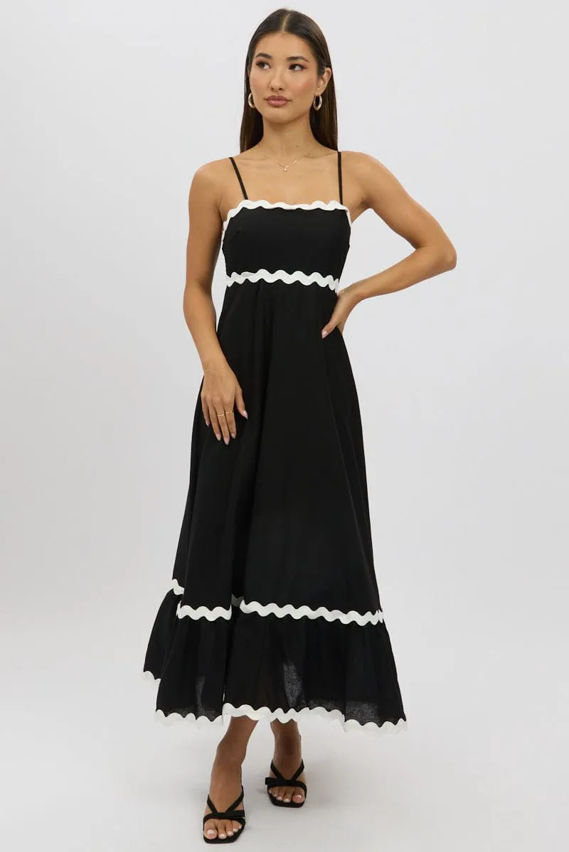 Black Maxi Dress Strappy Ric Rac sold by Ally Fashion