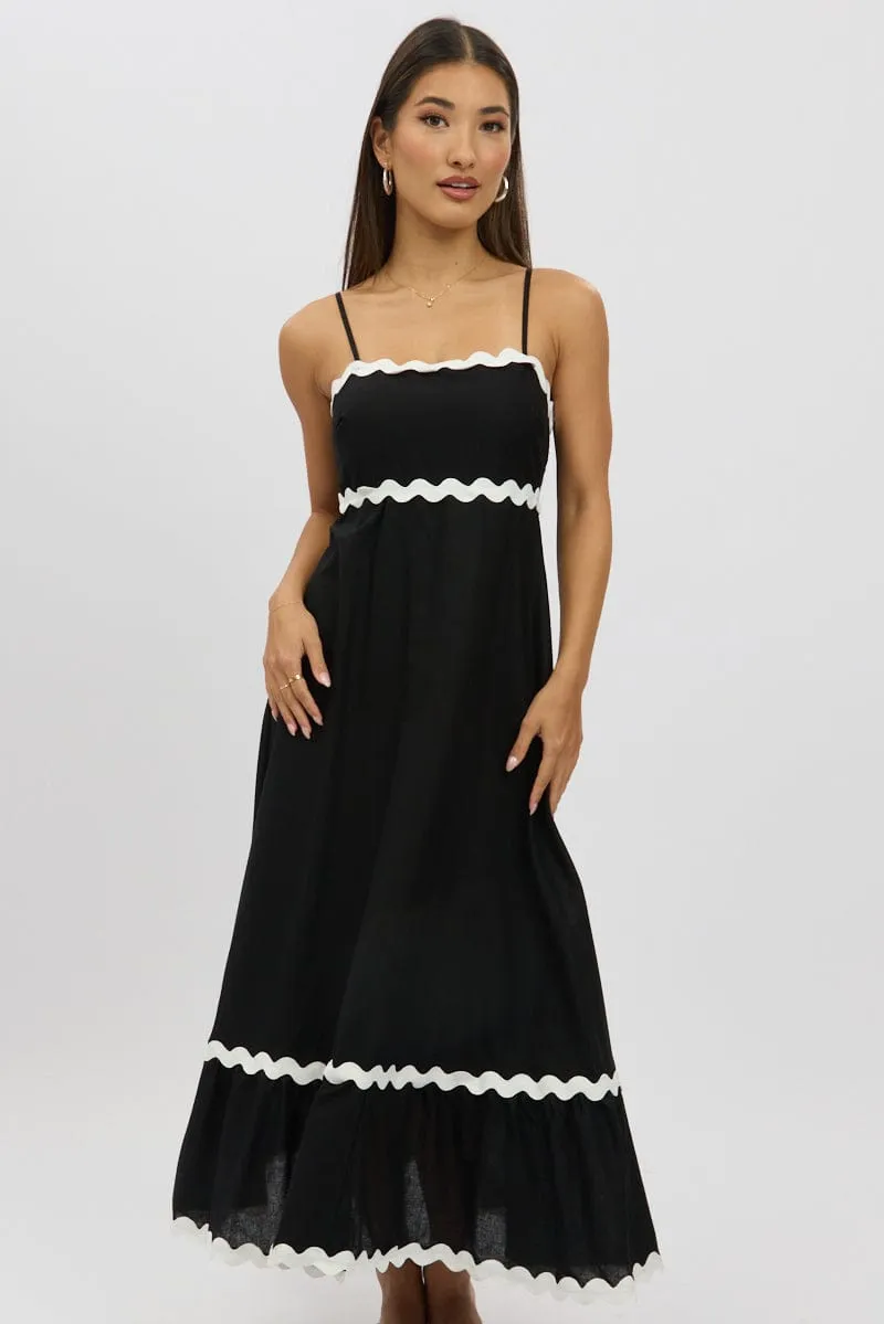 Black Maxi Dress Strappy Ric Rac sold by Ally Fashion product image thumbnail 3