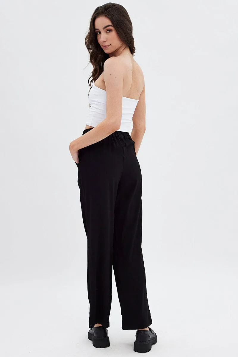 Black Wide Leg Pants High Rise sold by Ally Fashion product image thumbnail 5