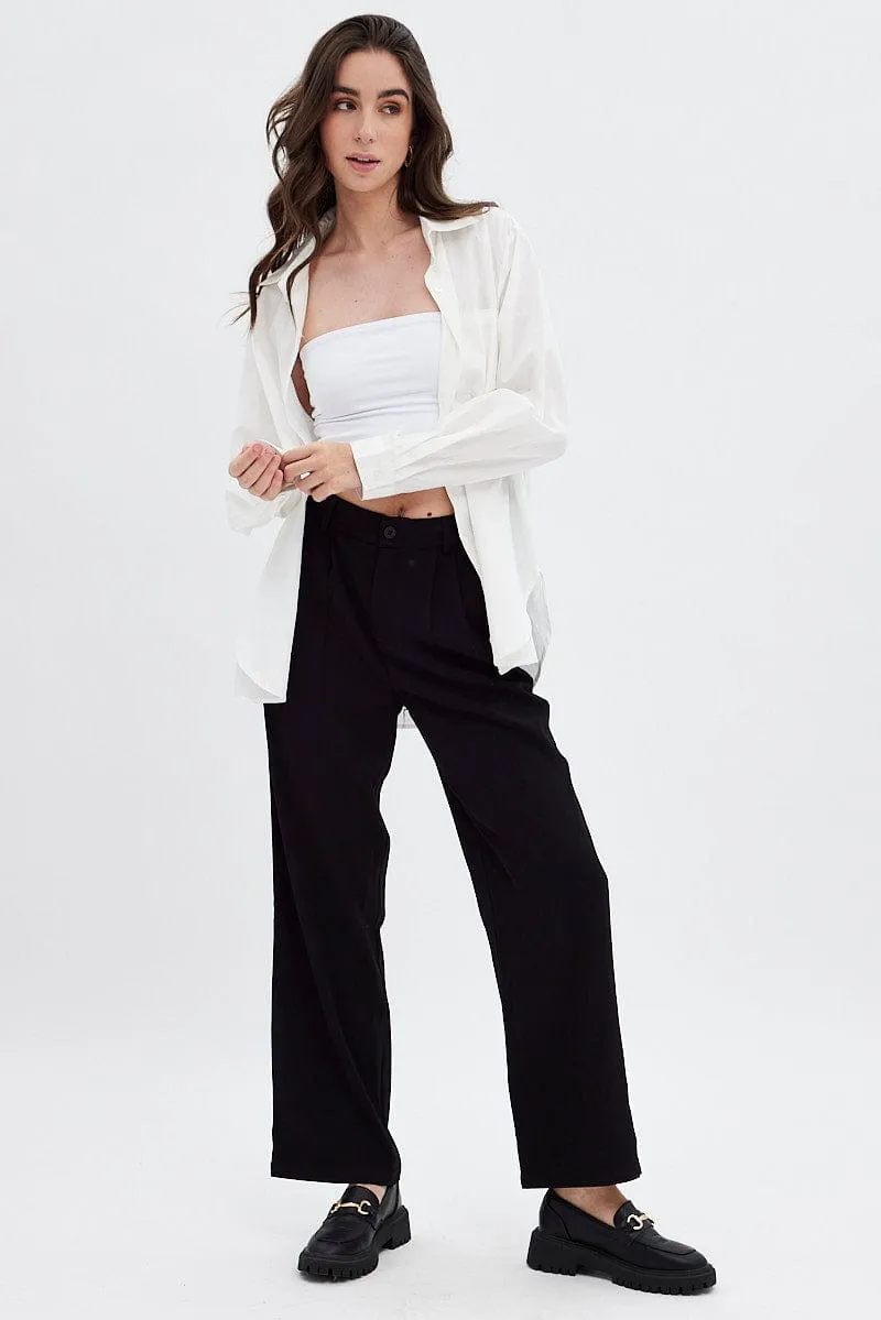 Black Wide Leg Pants High Rise sold by Ally Fashion product image thumbnail 2
