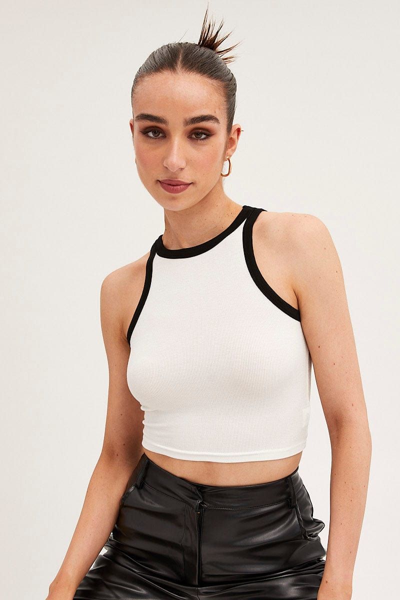 White Jersey Top sold by Ally Fashion product image thumbnail 4