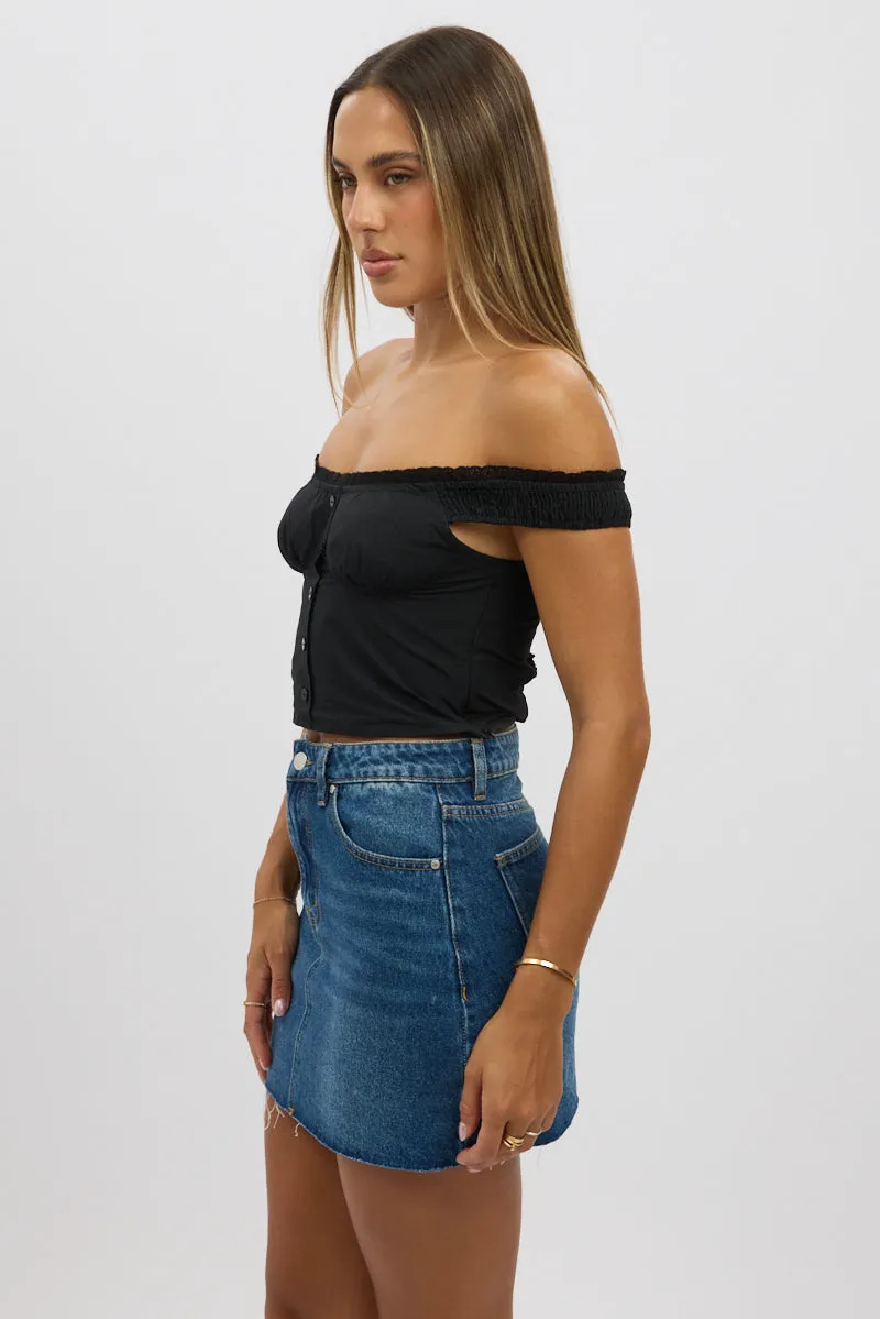 Black Frilled Cami Sleeveless Off Shoulder Top sold by Ally Fashion product image thumbnail 4