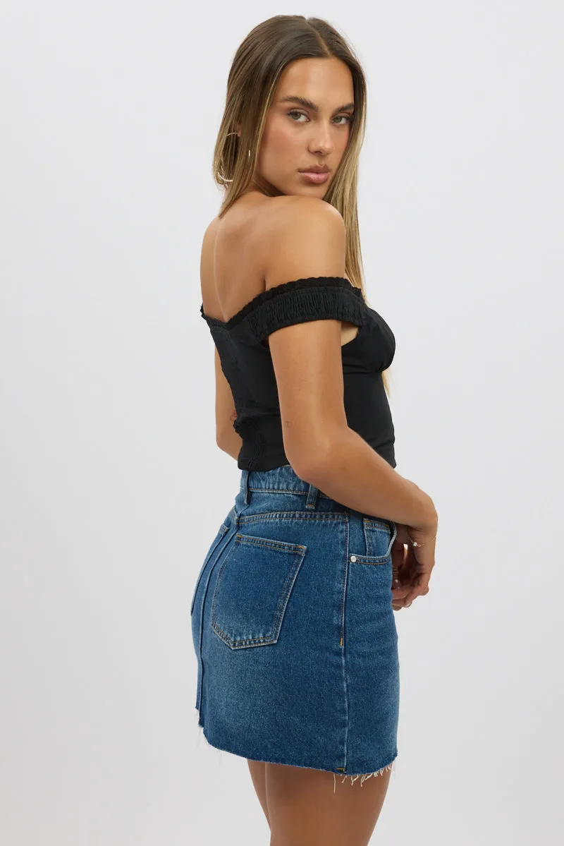 Black Frilled Cami Sleeveless Off Shoulder Top sold by Ally Fashion product image thumbnail 5