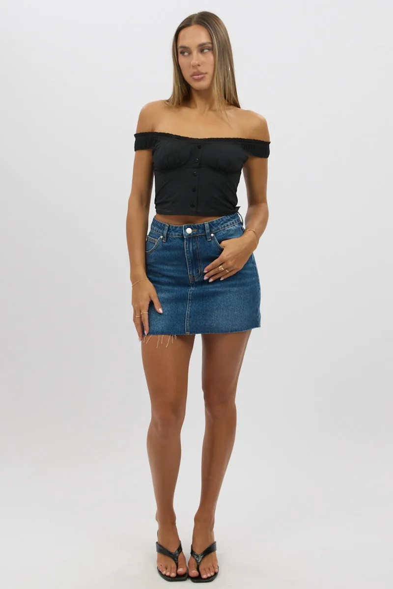 Black Frilled Cami Sleeveless Off Shoulder Top sold by Ally Fashion product image thumbnail 2