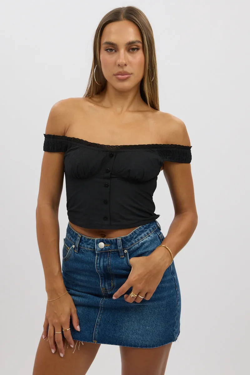 Black Frilled Cami Sleeveless Off Shoulder Top sold by Ally Fashion product image thumbnail 3