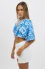 Blue Abstract Tie Up Bolero Short Sleeve sold by Ally Fashion