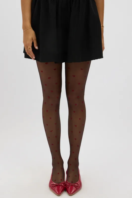 Black Heart Detail Tights sold by Ally Fashion