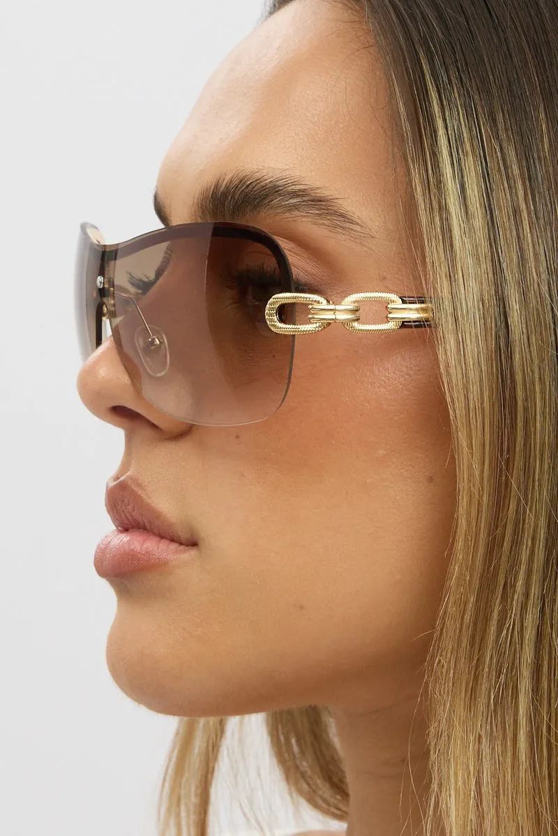 Brown Visor Sunglasses sold by Ally Fashion product image thumbnail 2