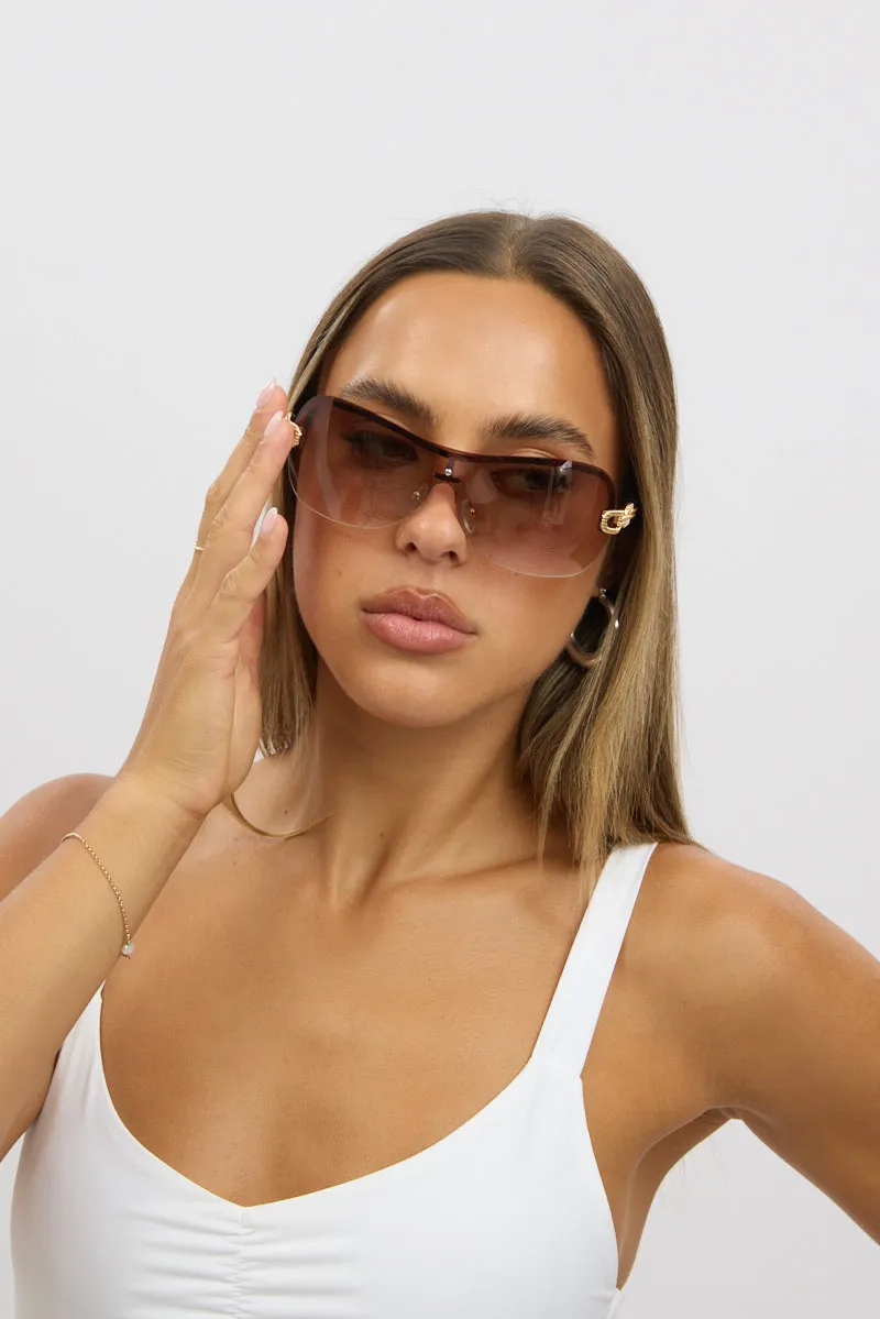 Brown Visor Sunglasses sold by Ally Fashion