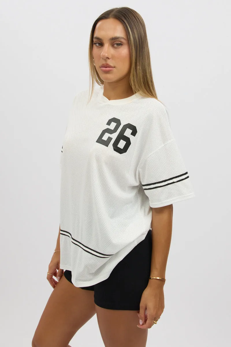White Graphic Tee Short Sleeve sold by Ally Fashion product image thumbnail 4